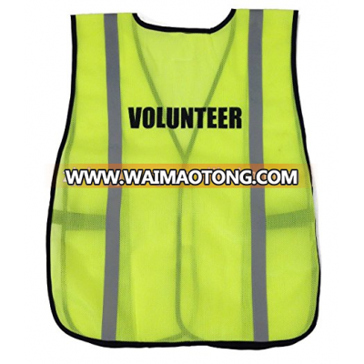 Security mesh vest with hi vis strips logo can be customized